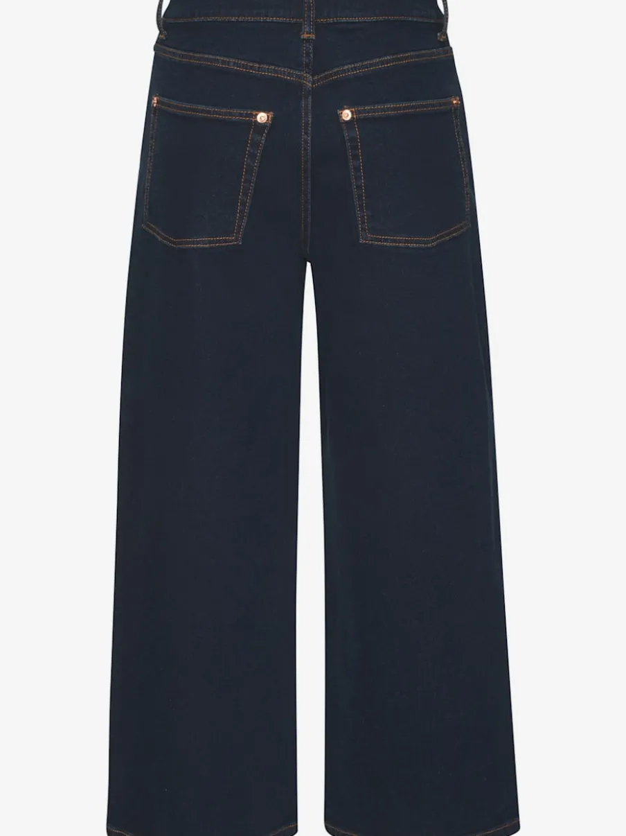 Jean large pour femme à ceinture haute et 5 poches