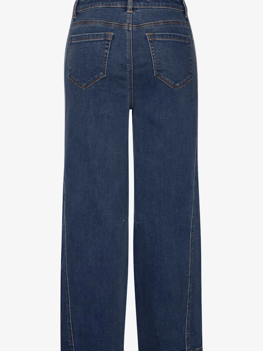 Jean longueur cheville avec coupe barrel et poches arrière