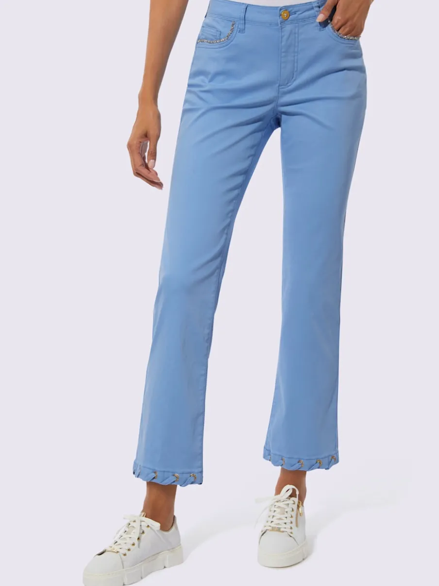 Jean 7/8 mélange coton et lyocell avec détails brillants