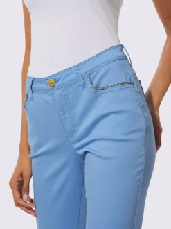 Jean 7/8 mélange coton et lyocell avec détails brillants
