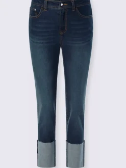 Jean 7/8 moderne avec 5 poches et détails fantaisie