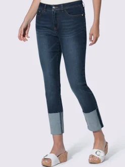 Jean 7/8 moderne avec 5 poches et détails fantaisie