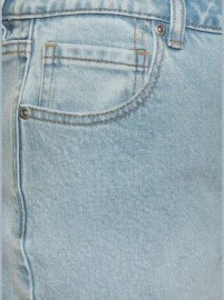 Jean mom à taille haute avec jambes droites et design 5 poches