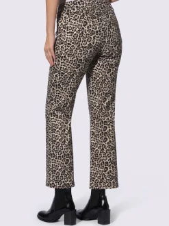 Jean 7/8 à motif léopard avec jambes légèrement évasées