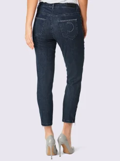 Jean 5 poches avec broderie et strass brillants