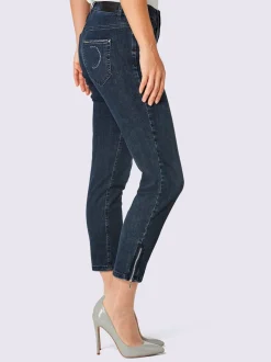 Jean 5 poches avec broderie et strass brillants