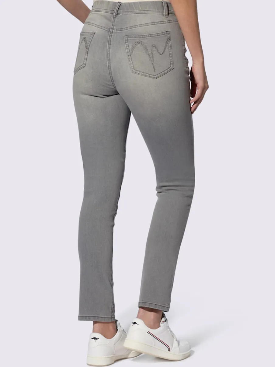 Jean 5 poches avec ceinture élastique pour un confort optimal