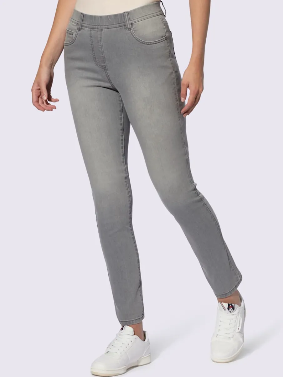 Jean 5 poches avec ceinture élastique pour un confort optimal