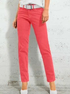 Jean 5 poches avec rivets et ceinture ajustable