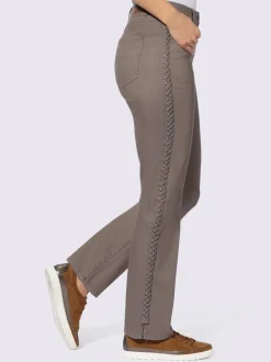 Jean 5 poches avec tressage sur les coutures latérales
