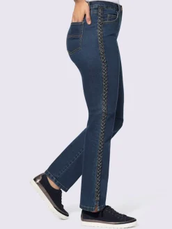 Jean 5 poches avec tressage sur les coutures latérales