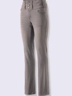 Jean 5 poches à ceinture haute trois boutons