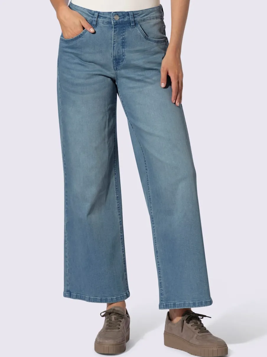 Jean 5 poches coupe large avec élasticité pour confort
