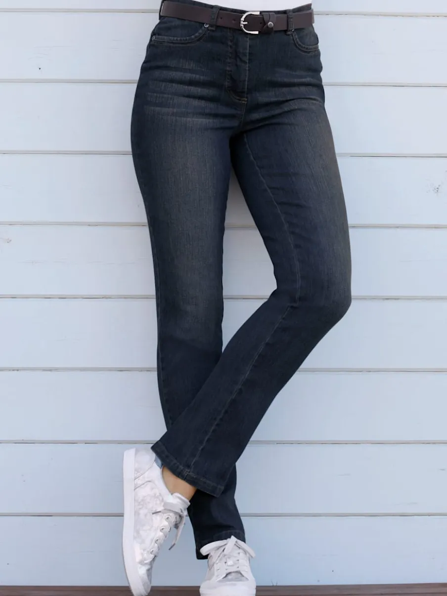 Jean 5 poches à effet délavé avec stretch extensible