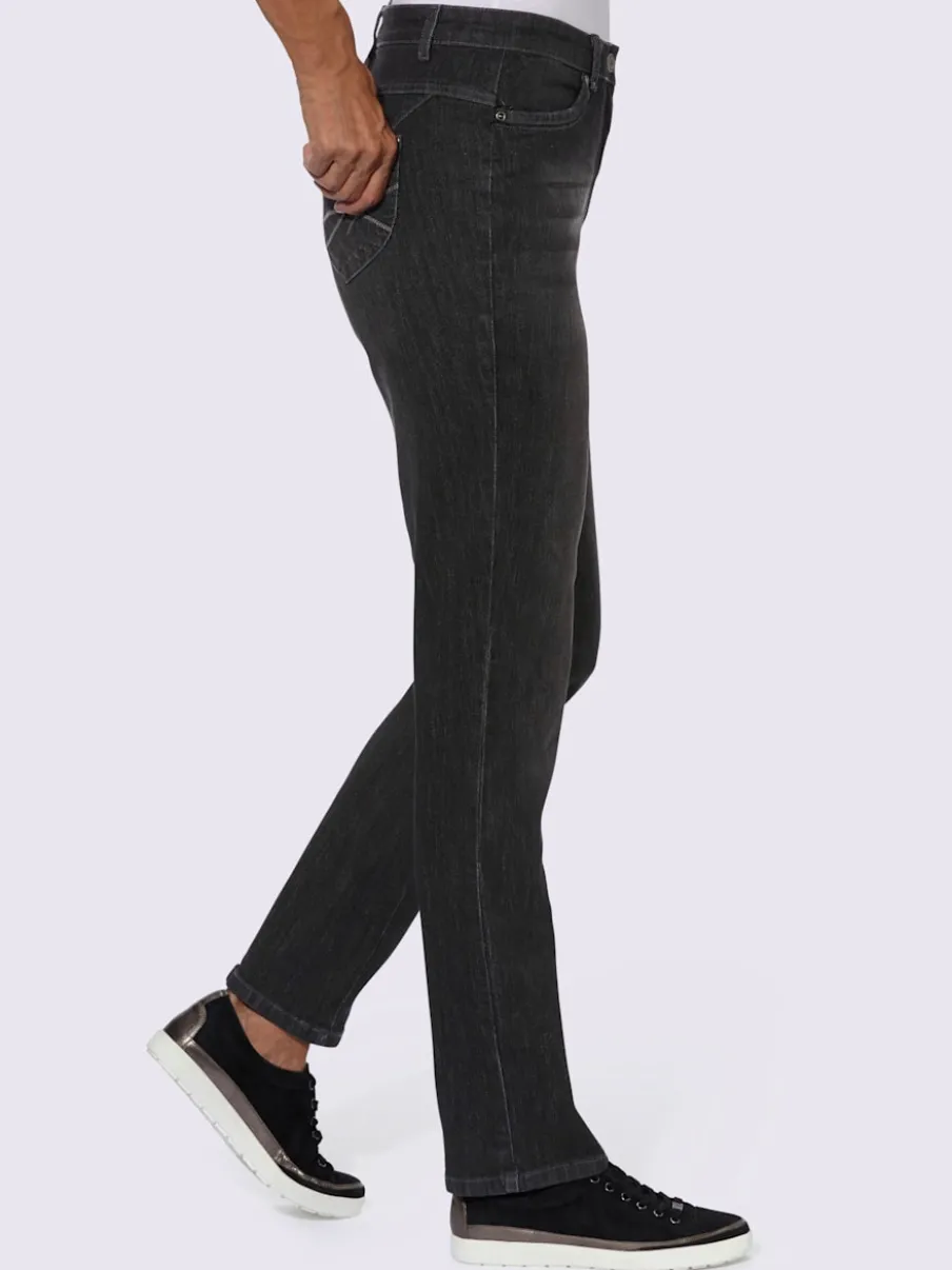 Jean 5 poches à effet délavé avec stretch extensible