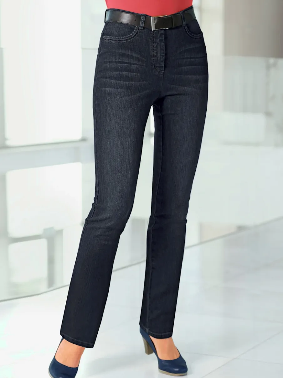 Jean 5 poches à effet délavé avec stretch extensible