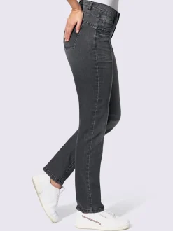 Jean 5 poches effet usé décontracté en qualité extensible