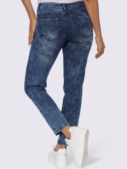 Jean 5 poches en coton avec ceinture ajustable intégrée