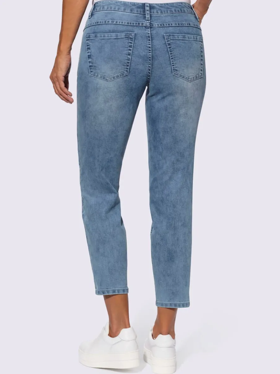 Jean 5 poches en coton avec ceinture ajustable intégrée