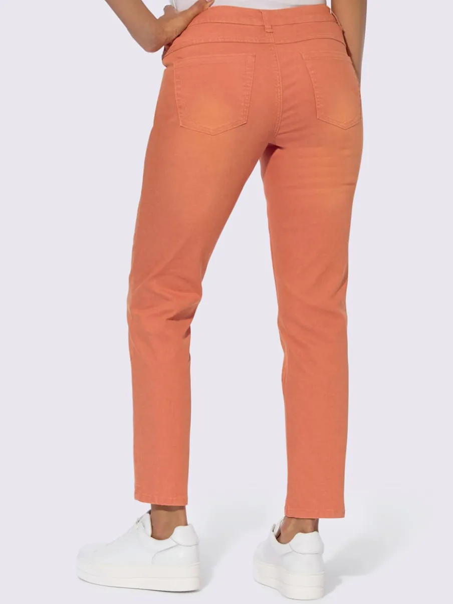 Jean 5 poches en coton avec ceinture ajustable intégrée