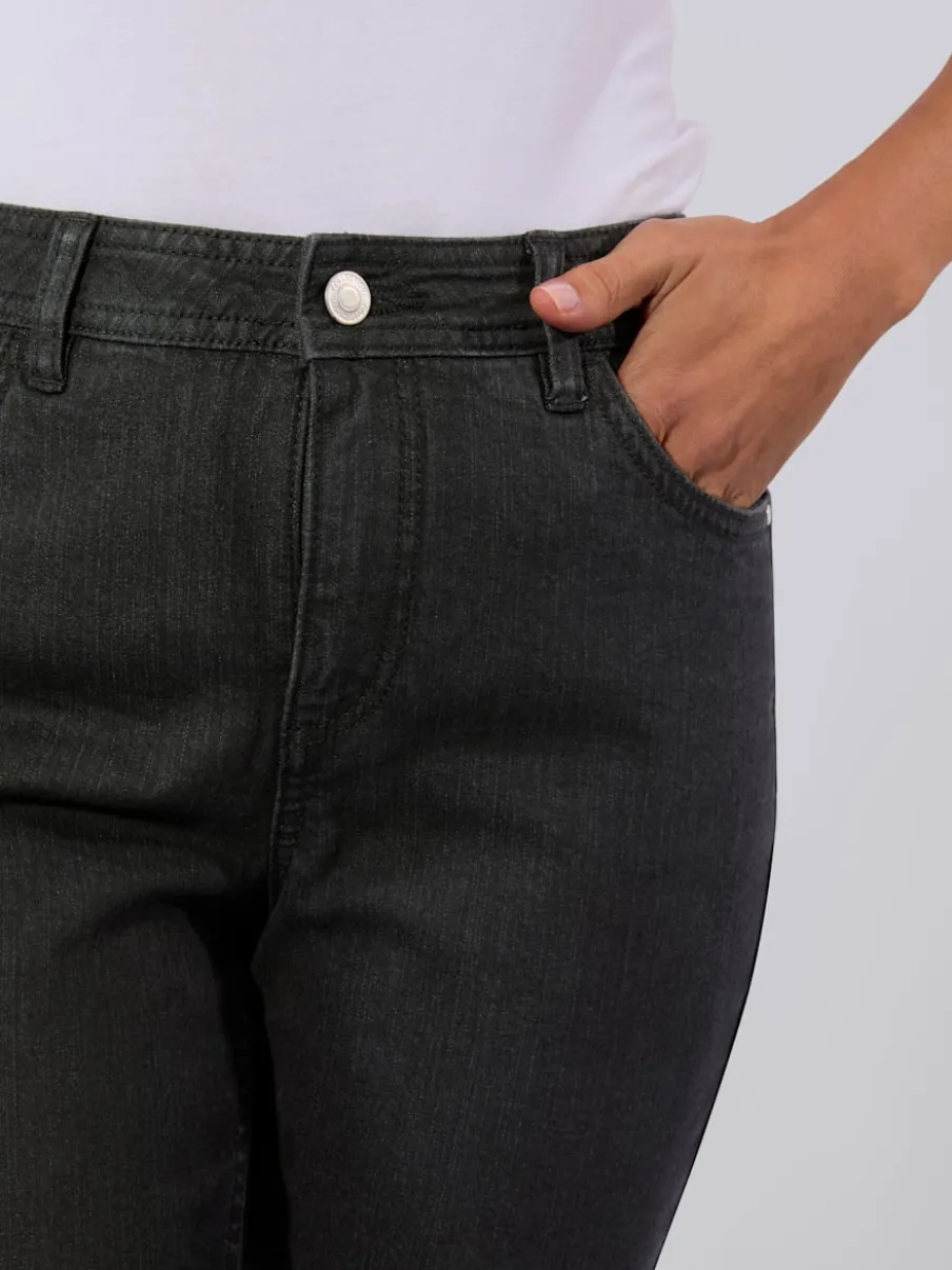 Jean 5 poches en coton stretch indéformable à fermeture éclair