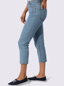 Jean 5 poches en coton stretch indéformable à fermeture éclair