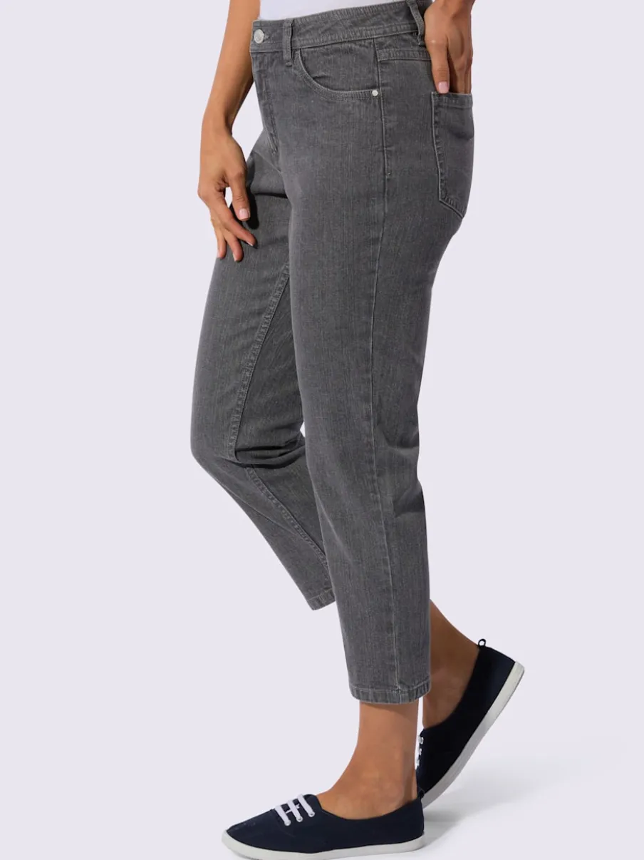 Jean 5 poches en coton stretch indéformable à fermeture éclair