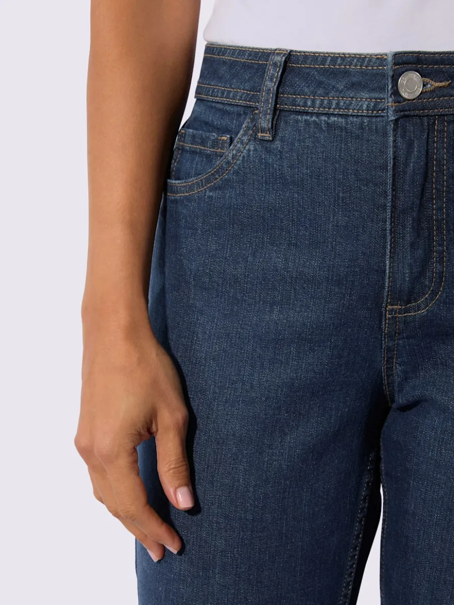 Jean 5 poches en coton stretch indéformable à fermeture éclair