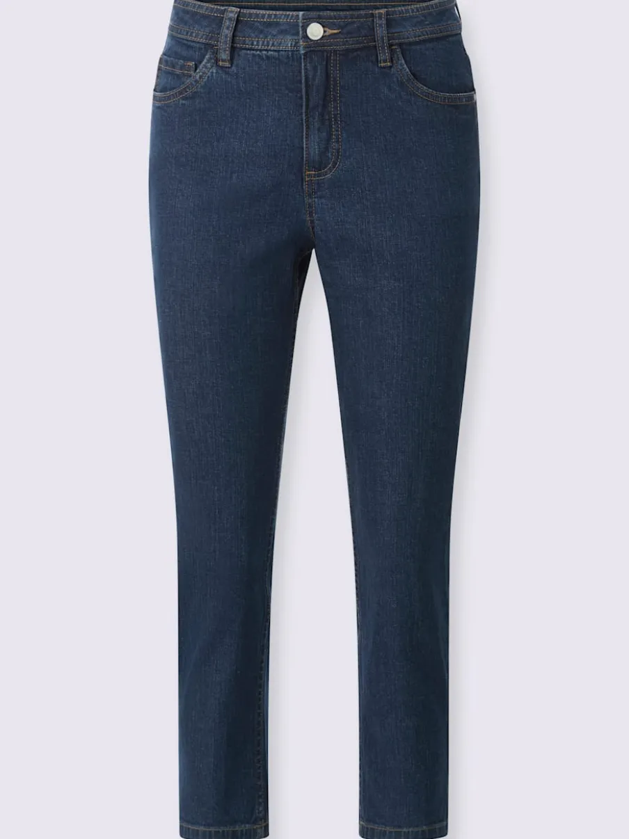 Jean 5 poches en coton stretch indéformable à fermeture éclair