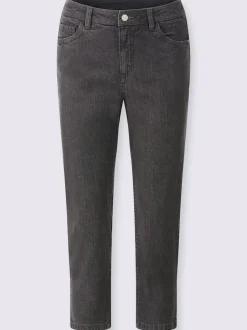 Jean 5 poches en coton stretch indéformable à fermeture éclair