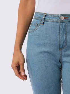 Jean 5 poches en coton stretch indéformable à fermeture éclair