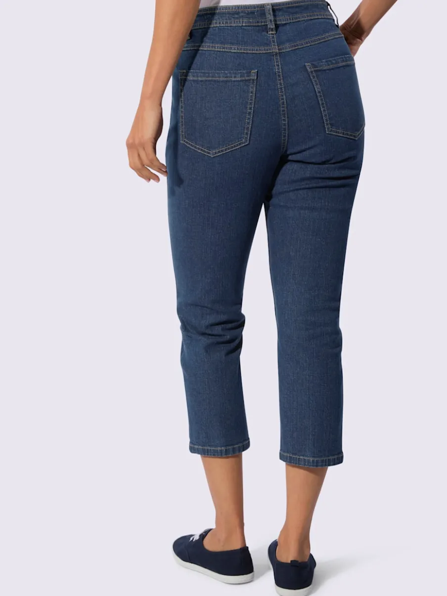 Jean 5 poches en coton stretch indéformable à fermeture éclair