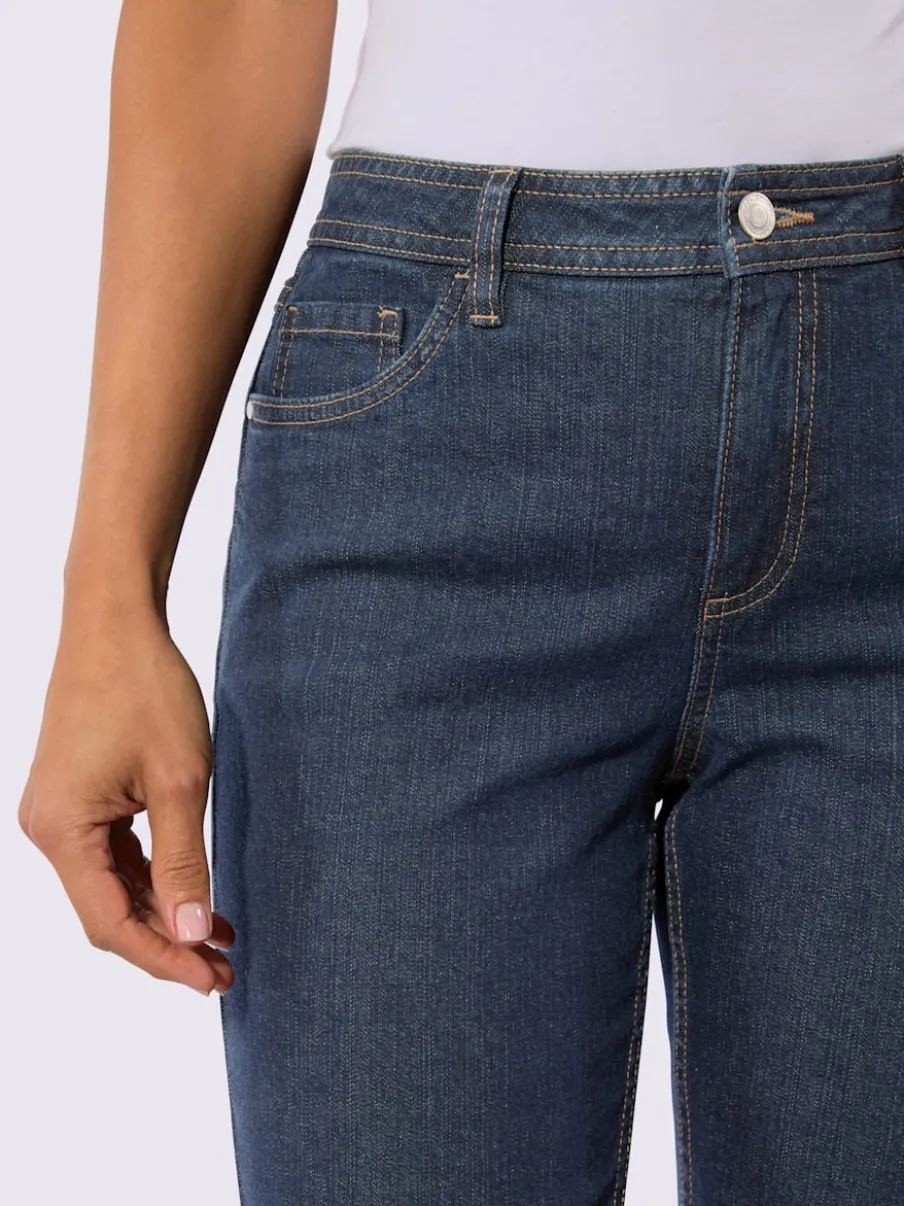 Jean 5 poches en coton stretch indéformable à fermeture éclair
