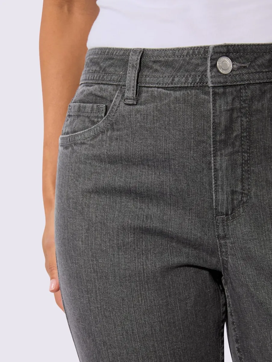 Jean 5 poches en coton stretch indéformable à fermeture éclair