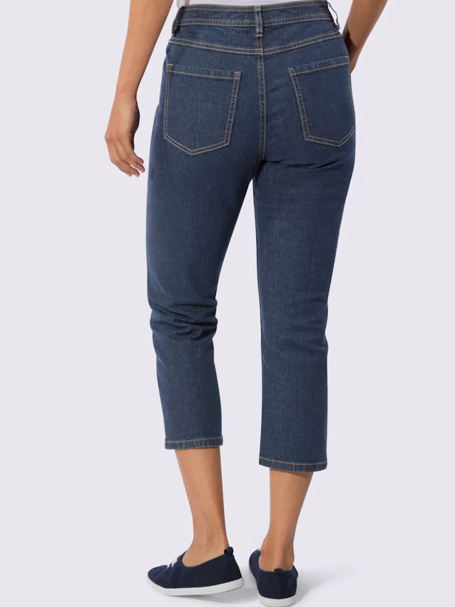Jean 5 poches en coton stretch indéformable à fermeture éclair