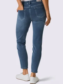 Jean 5 poches en denim doux avec ceinture à coulisse