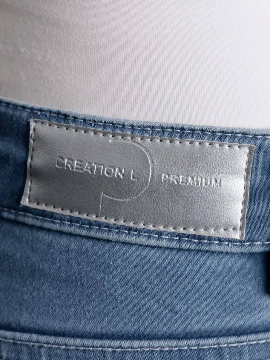 Jean 5 poches en denim doux avec ceinture à coulisse