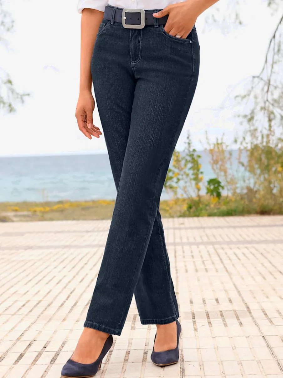 Jean à 5 poches légères en coton extensible indéformable