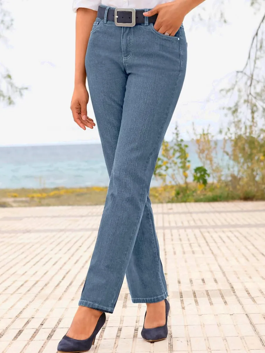 Jean à 5 poches légères en coton extensible indéformable