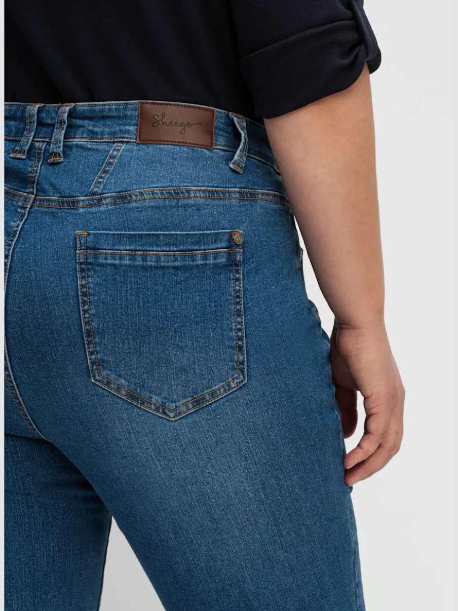 Jean 5 poches taille étroite, fesses et cuisses fortes