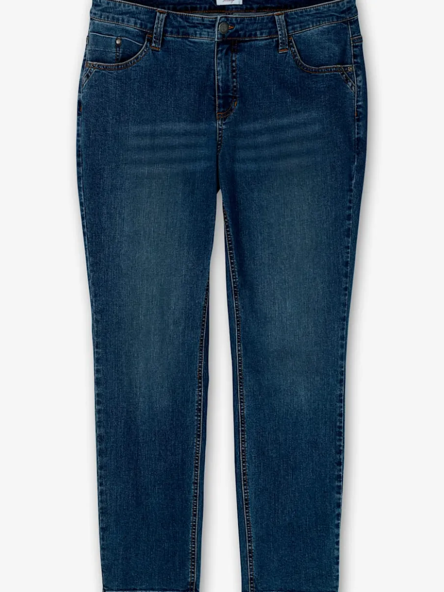 Jean 5 poches taille étroite, fesses et cuisses fortes