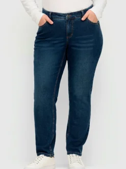 Jean 5 poches taille étroite, fesses et cuisses fortes