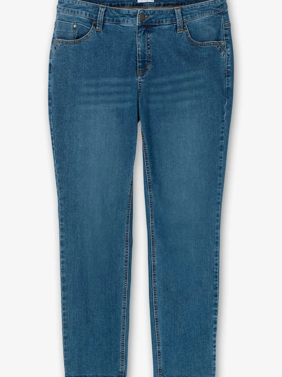 Jean 5 poches taille étroite, fesses et cuisses fortes