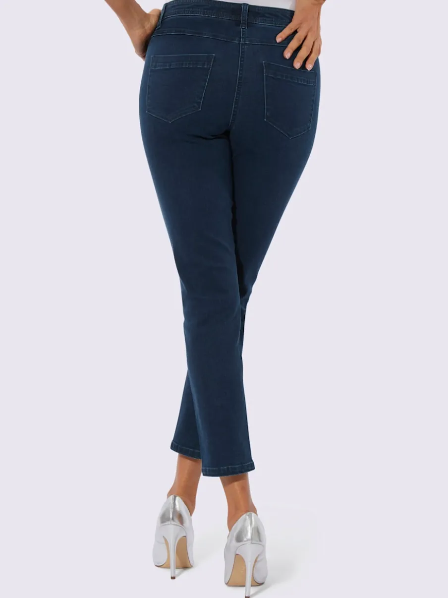 Jean 5 poches ultra-extensible avec détail léopard et confort