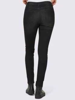 Jean push-up avec poches glissières et ruban gros grain