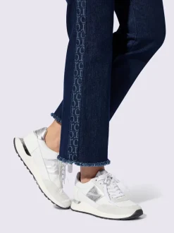 Jean push-up cinq poches avec rayures sur les côtés