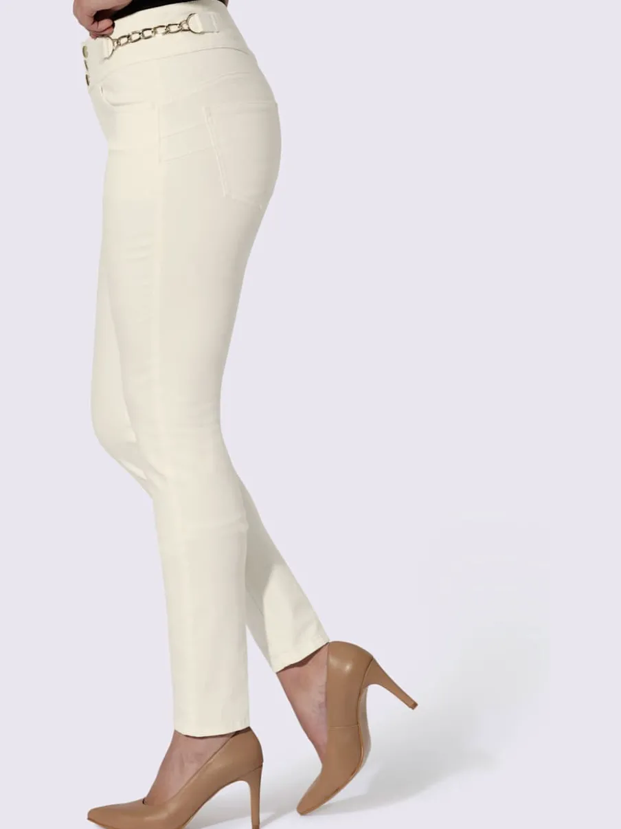 Jean push-up jolis détails chaînes