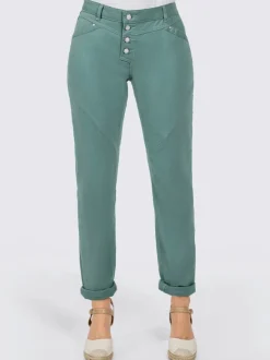 Jeans en coton doux ceinture gainante poches pratiques