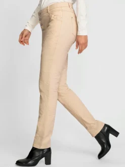 Jeans en coton doux ceinture gainante poches pratiques