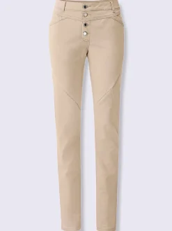 Jeans en coton doux ceinture gainante poches pratiques